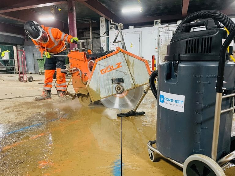 Floor sawing and controlled demolition of floor and lift shaft in Birmingham