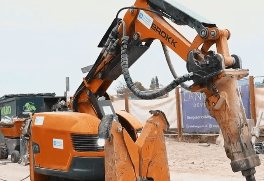 Brokk robotic demolition, wire sawing and track at the Nottingham War Rooms.