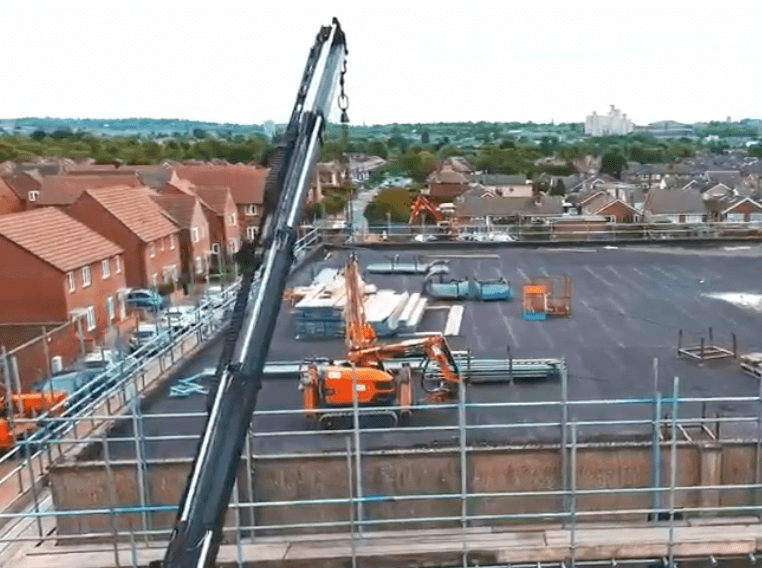 Brokk robotic demolition, wire sawing and track at the Nottingham War Rooms.